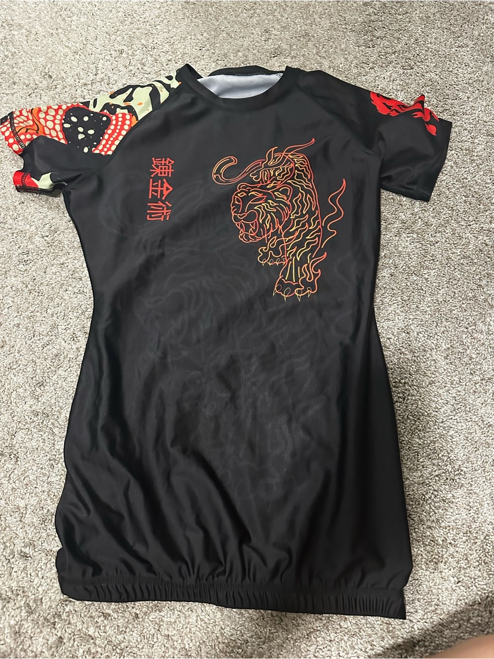 Women’s Black Rash Guard with Red Tiger Graphic